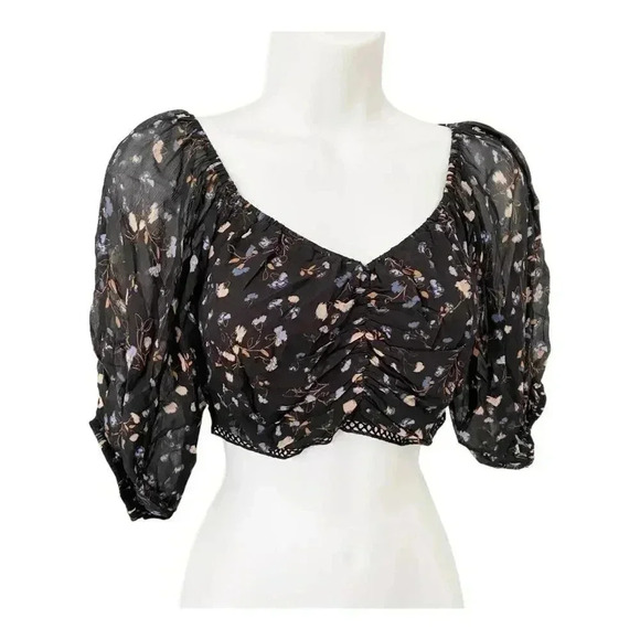 NWT Ba&sh Topaz Crop Floral Top size XS - Picture 3 of 15